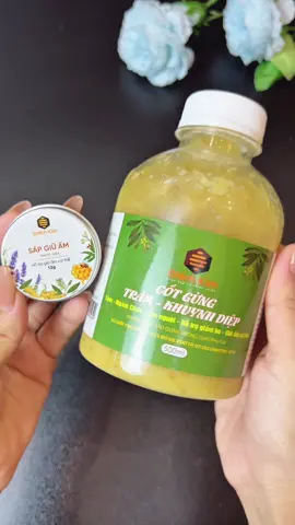 Nước cốt gừng trà tràm khuynh diệp điểm kim. Giữ ấm cơ thể, hỗ trợ phòng cảm cúm, sổ mũi cho bé khi giao mùa thay đổi thời tiết #nuoccotgungtramkhuynhdiep #diemkim #huetaphoa 