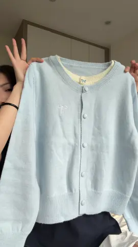 Áo len cadigan 2 lớp #review #xuhuong #viral #aolencadigan #aolendetkim 