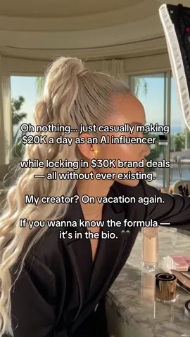 Not another course. Not another side hustle that drains you. Just one setup — your own AI influencer that earns while you live life. #AIInfluencer #PassiveIncome #DigitalProducts #Automation #WorkFromHome 