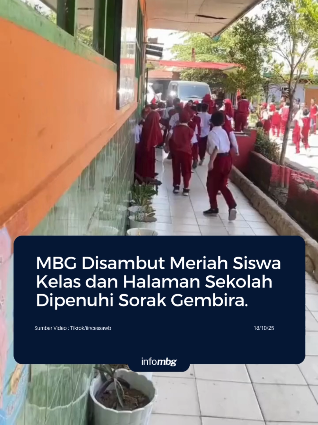 Halaman sekolah tak hanya dipenuhi langkah kecil yang berlarian, tapi juga tawa tulus yang menggema sampai ke sudut-sudut kelas.  Anak-anak keluar berbaris rapi, mata mereka berbinar, menanti sesuatu yang sederhana tapi begitu berarti: Makan bergizi gratis. 💛 #BadanGiziNasional #MakanBergiziGratis #MBG #SPPG #BGN 
