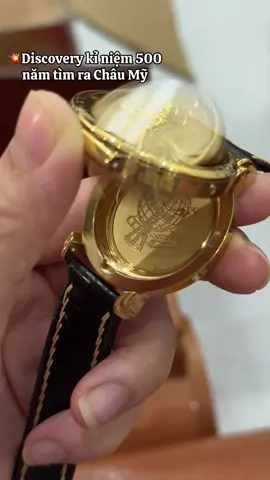 đồng hồ Discovery of america kỉ niệm, máy thuỵ sĩ phủ vàng 22k gold #đồnghồ #discovery #22kgold #xuhuong 