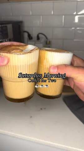 Coffee’s even better when you get to share it with your man☕️☕️☕️ #glasscoffeecups #morningcoffee #espresso #cappuccino 