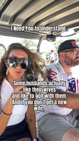 Ladies if your husband doesn’t want to golf with you.. get a new husband  #husbandwife #levelup #couples #viral #couplestiktok 