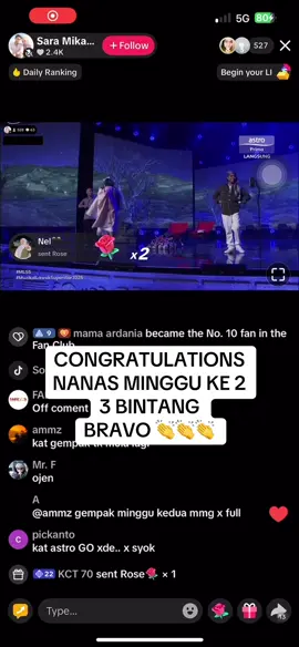 ALHAMDULLILAH MARA KE MINGGU KE3 KAMI SUPPORT DARI JAUH UNTUK NANAS BTW KORANG MEMANG PADU MANTAP MALAM NI TAK KELAKAR LAH KALAU BUKAN NANAS JANGAN LUPA VOTE NANAS GUYS 🍍🍍🍍#MLS #astro #fyp #vote #nanas @KAK JOO @Shashic Iewan @ACHEY KINTANG KINTUNG 