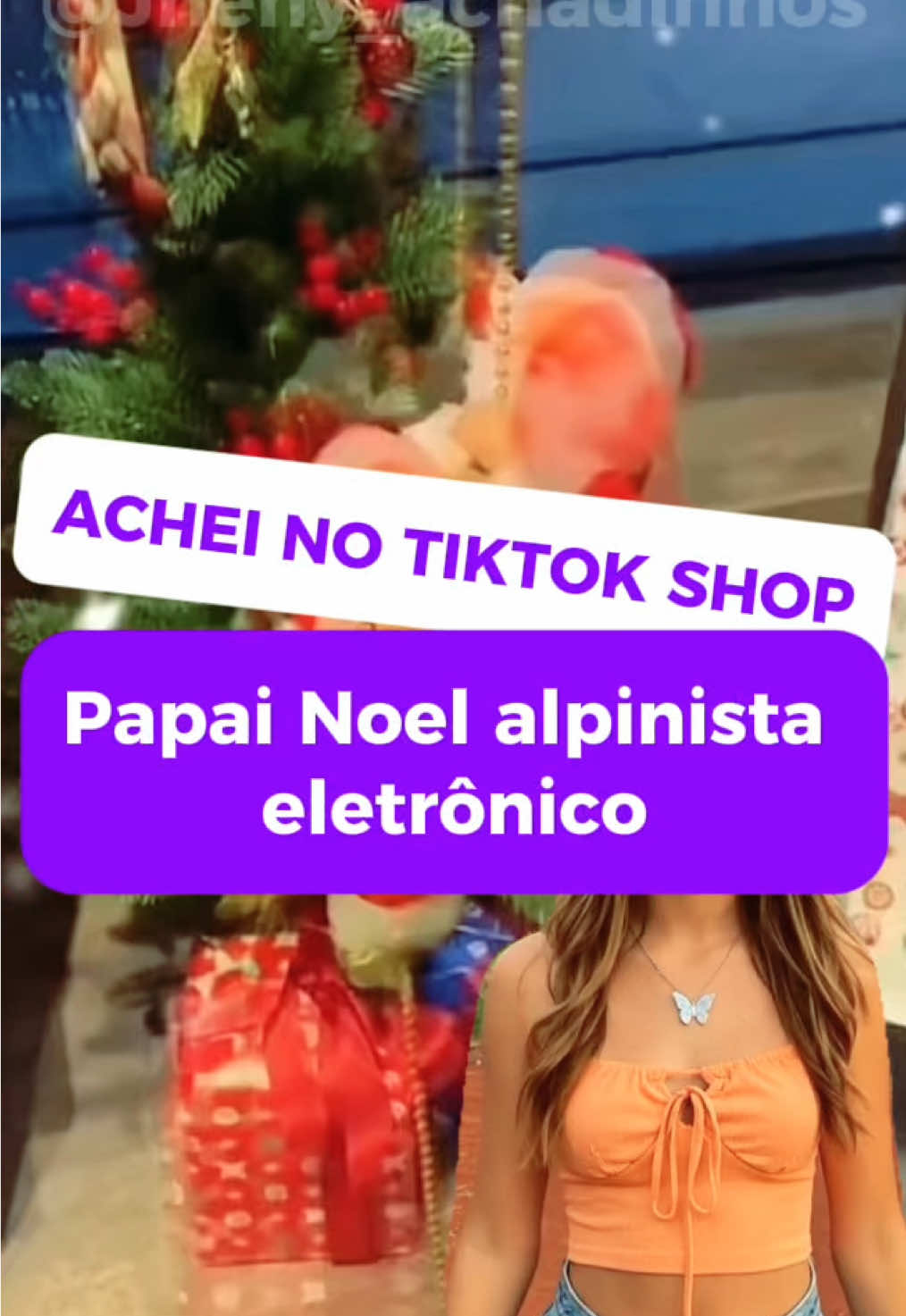Papai Noel alpinista elétrico. #papainoel #natal #decoraçãodenatal #donadecasa #enfeitedenatal 