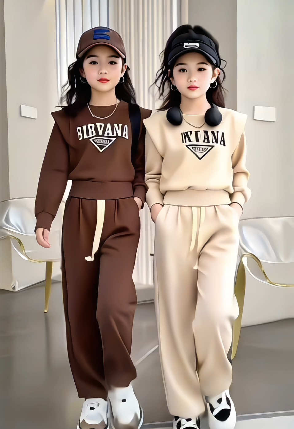 Set bộ dài tay thu đông in chữ BIRVANA cho bé gái từ 18–45kg mặc vừa, phong cách Hàn Quốc. Chất da cá tàu độ dày vừa phải, phù hợp với thời tiết thu, đông, đường may kĩ.#thoitrangtreem #bothudongchobe #setxinhchobe #bothudongbegai #bodaitaychobe 