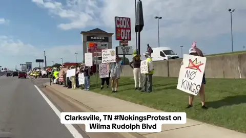 Clarksville, TN #NokingsProtest on Wilma Rudolph Blva. This seems a larger crowd that the previous on down by the Cumberland River.#Tennessee #615nav #nashville #protest 