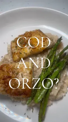 COD and creamy orzo? #tenerife #dinerrecipe #easydinner #orzo #codrecipe 