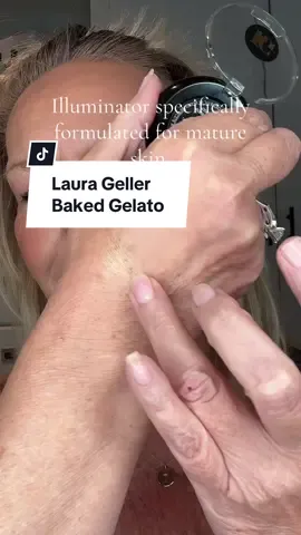 Glow without the show💫 @Laura Geller Beauty #gifted #lauragellerbakedgelato @Laura Geller #illuminator #over50makeup #matureskinmakeup 