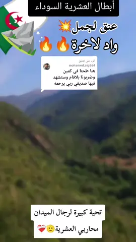 الرد على @mohamed.alg861 عنق لجمل💥واد لاخرة🔥🔥⛰️تحية كبيرة لرجال الميدان محاربي العشرية 🫡 ❤️‍🩹#الجيش_الوطني_الشعبي🇩🇿🇩🇿💪♥️  #⛰️ #رجال  #العشرية_السوداء #حماة_الوطن 