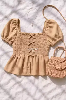 #peplumtop #coquettetop  #smockingtop 