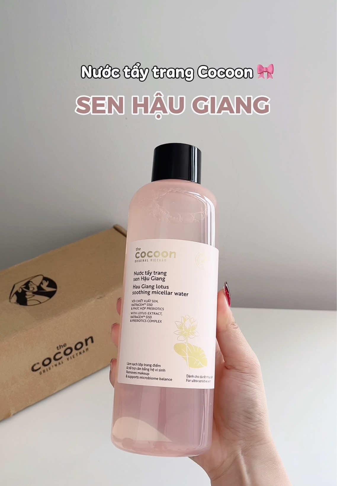 Nước tẩy trang sen Hậu Giang Cocoon 🎀🌸 tẩy trang công nghệ mới làm sạch bụi mịn 💋 #nuoctaytrang #nuoctaytrangcocoon #cocoon #nuoctaytrangsenhaugiang #senhaugiang 