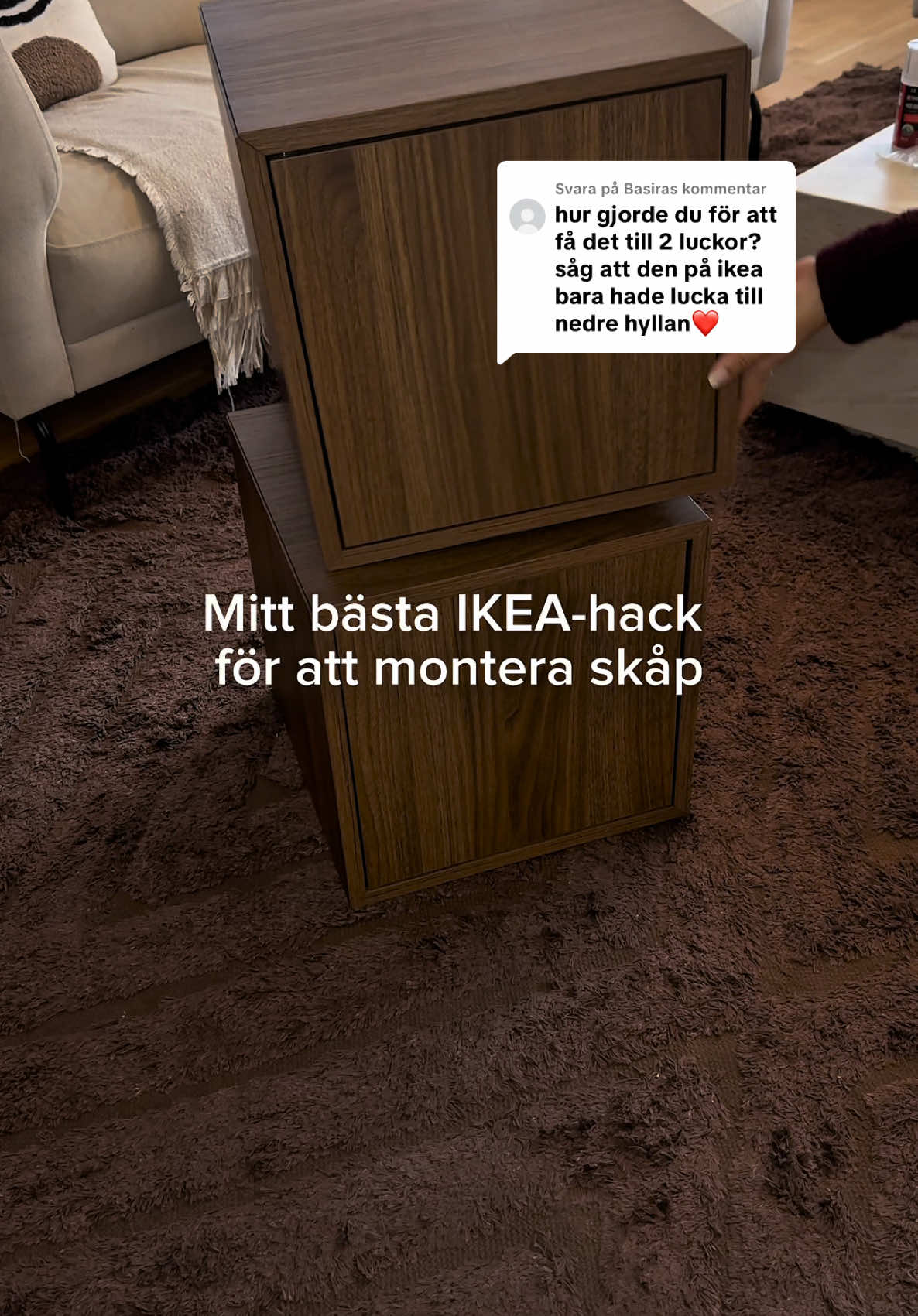 Svarar @Basira  Mitt bästa IKEA-hack för att montera skåp‼️ hoppas detta hjälpte! 🥹🫶🏻🪵@IKEA Sverige @IKEA  #ikeahack #ikea #ikeafinds #forupage #foryou 
