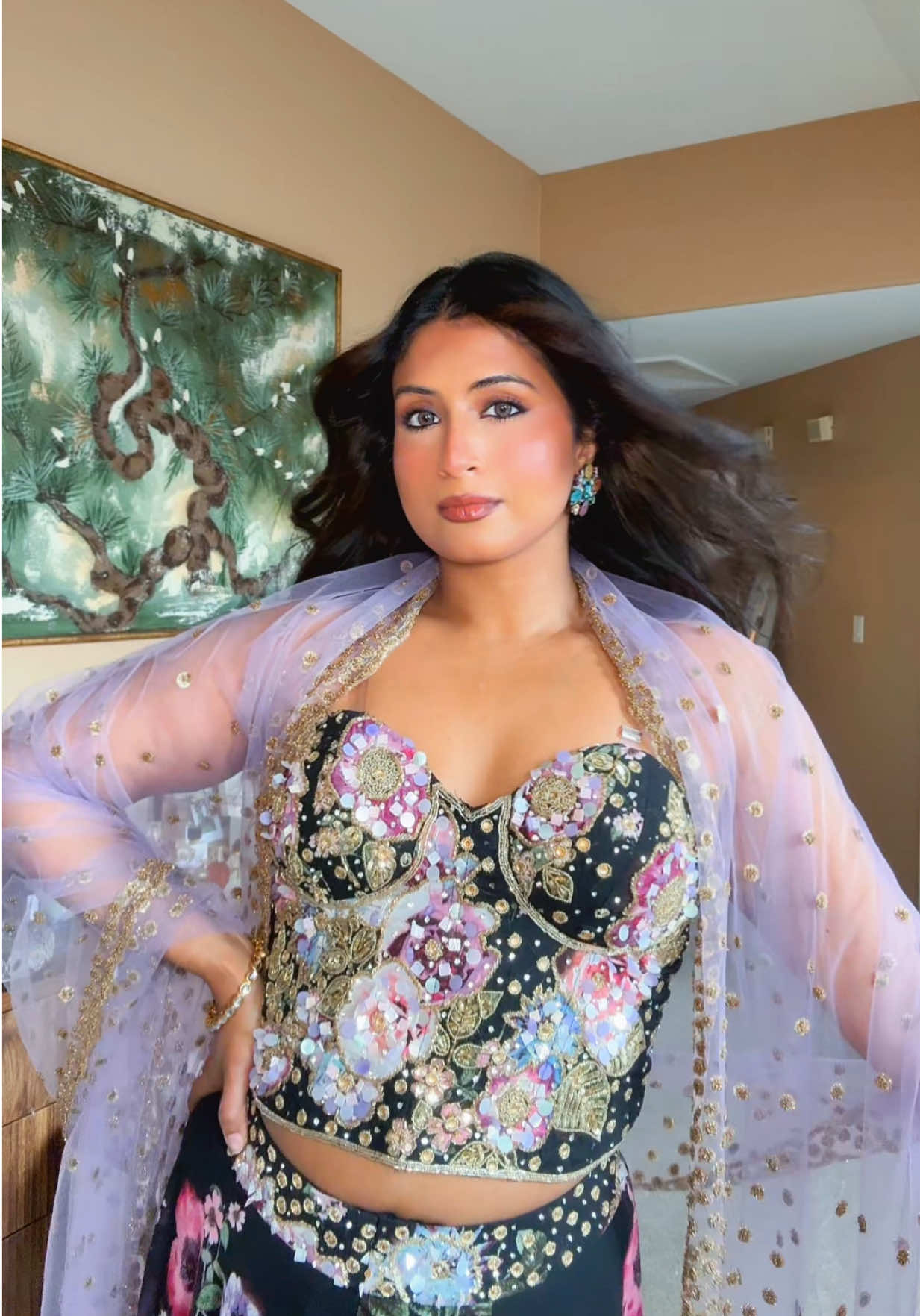 Not to be dramatic but I want to be buried in this fit 🥵 THE CORSET, THE EMBELLISHMENT, THE DUPATTA?!im unwell @Krishna Fashion House  #Diwali #indian #desi #southasian #fyp