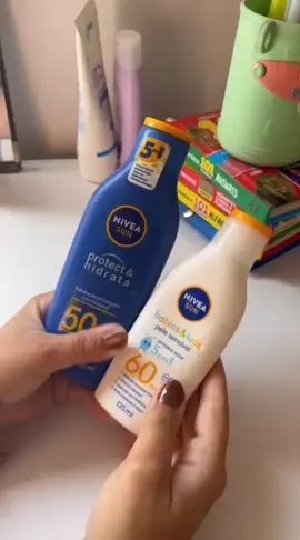 Kit Nivea FPS 50 e FPS60 Kids proteção solar pra toda família #protetorsolar #niveasun #peleprotegida #promosarrase #verao 