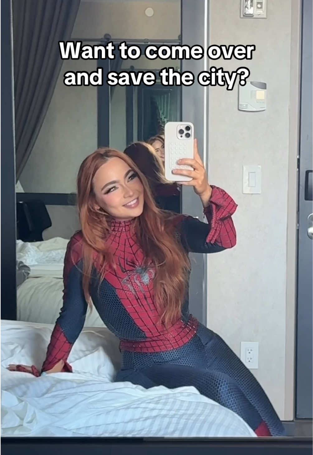 Save the city and chill? 🕷️🌆 I always love bringing out my Spider-Man costume in NYC! #spiderman #nyc #spidey 