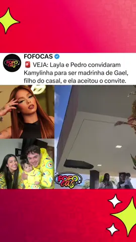 Layla e Pedro convidaram Kamylinha para ser madrinha de Gael, filho do casal, e ela aceitou o convite. 💙 #fofocas #instafofocas 