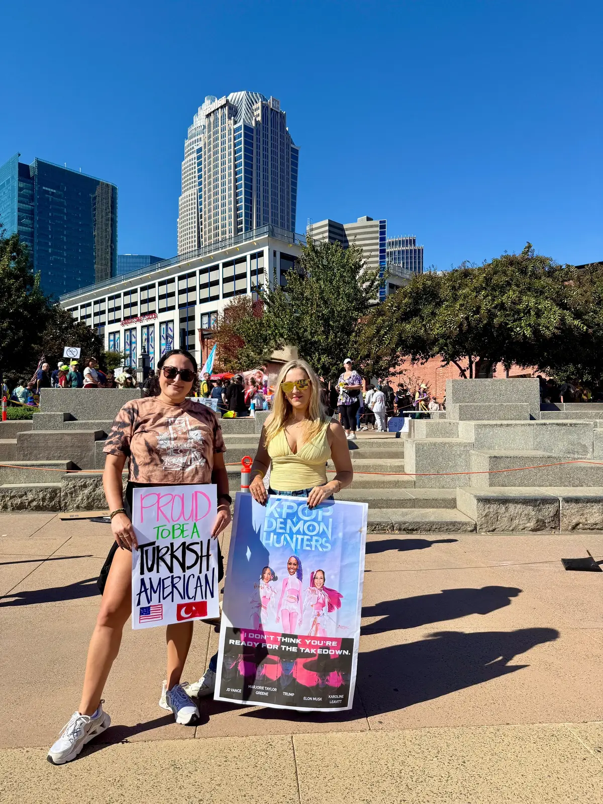 Such an unbelievably peaceful and wonderful protest today in Charlotte, North Carolina!   In case you didn’t know, this is why we marched and what we stand for: Democracy & Governance 🏛️ Protect democratic norms & institutions 📰 HUGE 1st amendment supporter including  a free and independent press as well as the right to assemble 🗣️ Advocate for anti-censorship and free expression ⚖️ Fight corruption and hold power accountable 🇺🇸 Uphold the rule of law for all citizens Civil Rights & Social Justice 🏳️‍🌈 Defend LGBTQ+ rights & equality for all 🚺 Protect a woman's right to choose ✊🏽 Support Black Lives Matter & end systemic racism ✅🗳️ Advocate for voting rights & fair elections Immigration & Foreign Policy 🤝👨‍👩‍👧‍👦 Comprehensive, humane immigration reform 🌎🌬️ Rejoin and respect international climate agreements 🕊️🌍 Support diplomacy and alliances over isolationism 🧱❌ Oppose building border walls and the inhumanity of ICE separating families  Environmental Policy ☀️🔋 Invest in clean energy & combat climate change 🏞️🌲 Protect public lands and national parks 🌊💚 Reinstate and strengthen environmental regulations Healthcare & Economic Policy ⚕️🏥 Expand access to affordable healthcare for everyone 💸📈 Fair taxation for the wealthy and corporations 👵👴 Protect and strengthen Social Security & Medicare 💵⬆️ Raise the minimum wage ##nokings##nokingsclt##charlottenc##donaldtrump##liberal 