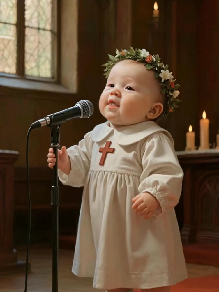 Deus está aqui, nosso senhor 🙏 Siga-nos para mais conteudos adoraveis ↗️ #baby #babylove #gospel #church