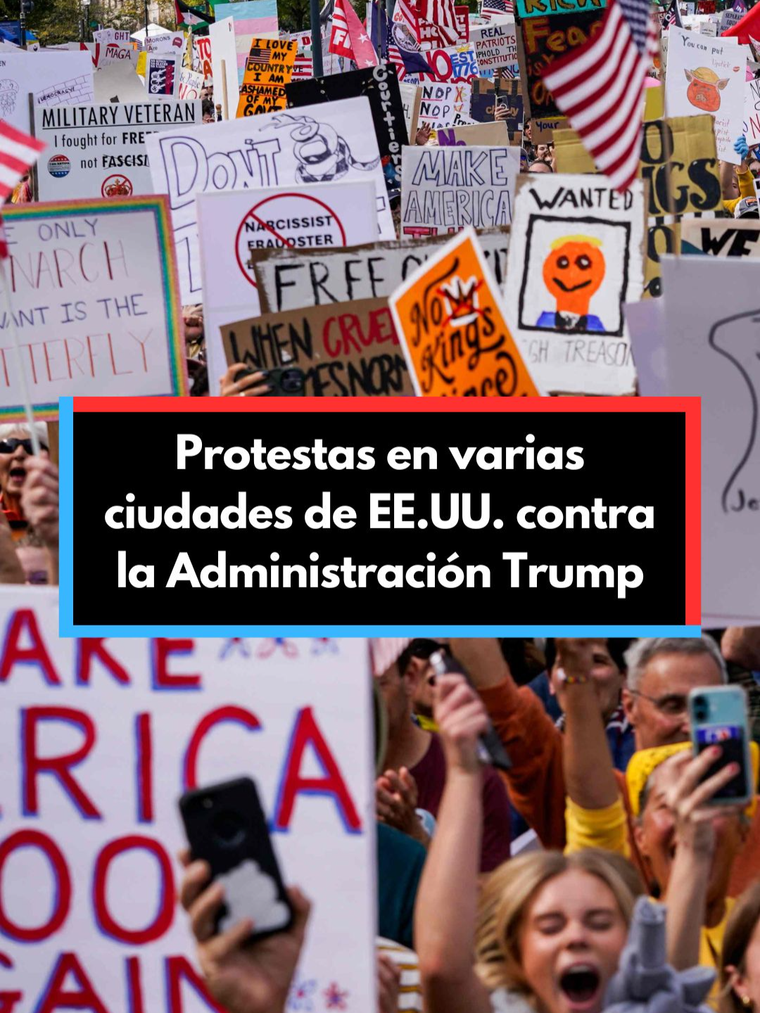 Miles de personas protestan en varias ciudades de EE.UU. contra la deriva autoritaria de la Administración Trump. Los organizadores quieren expresar que 