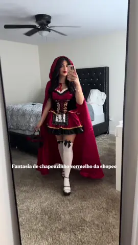 Fantasia da chapeuzinho vermelho 💋 Link para comprar: https://s.shopee.com.br/2VjD7MpNjR Ou comente QUERO para receber o link☺️💖 #halloweenlook #fantasia #chapeuzinhovermelho #viral #fyp 