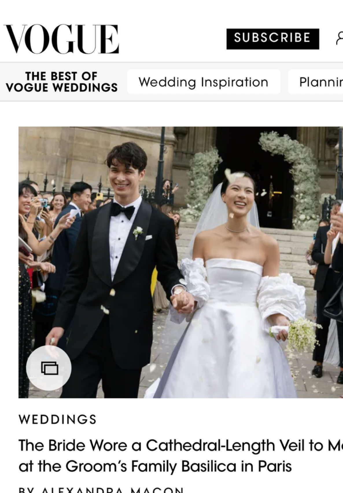 A pinch me moment. Our Paris wedding and love story is featured on @Vogue ✨ Eternally grateful for our family and friends who travelled from all corners of the world to celebrate with us. 💙 Article link is in my bio 💙 I will be recapping in more detail the coming days… #voguewedding #vogueweddings #pariswedding #overthemoon #vogue 