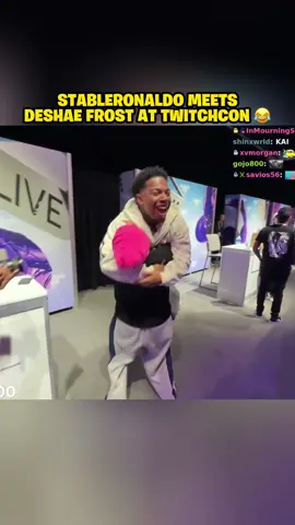I met Deshae Frost 😂 (Twitch - StableRonaldo) #fyp #stableronaldo #deshaefrost 