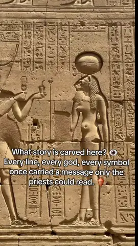 What story is carved here? 👁️   Every line, every god, every symbol once carried a message only the priests could read. 🏺   Filmed at Edfu Temple — one of Egypt’s best-preserved sanctuaries, where ancient rituals and divine stories still echo through stone.   What do you think this scene shows?   #UnlockEgyptTours #EdfuTemple #AncientEgypt #DiscoverEgypt #EgyptTours 