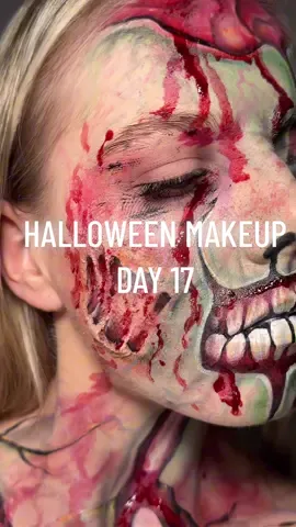 Halloween makeup day 17: Zombie girl 🧟‍♀️#zombie #makeup #sfx #halloween #halloweenmakeup 