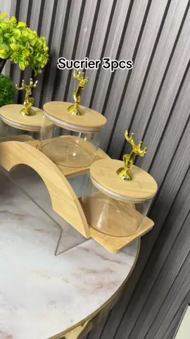 Sucrier 3pcs verre et bois 777368235 ou 778370432 ou 788382438 #yanishvaissellesdeluxe  #pourtoii 