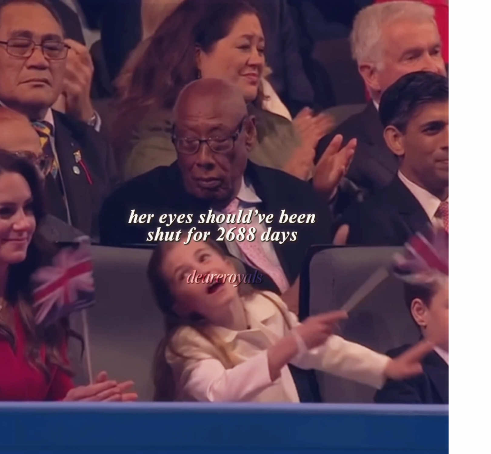 EXPLANATION || on June 9th 2018, princess Charlotte and her family attended the event ‘ trooping the colours ‘. whilst on the balcony, Charlotte tripped and nearly fell off.. ib: trend #princesscharlotte #britishroyalfamily #fyp #parati #viral information from another video i saw !! 