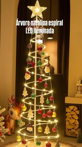 árvore natalina espiral LED iluminada 🎄 #arvoredenatal #natal #merrychristmas #creatorsearchinsights #decoraçãodenatal 