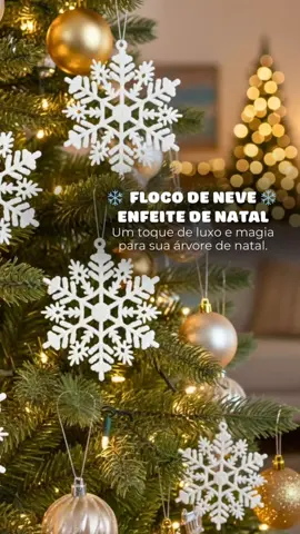 Floco de Neve Pendente Enfeite Natalino  #decoraçãodenatal #flocodeneve #natal