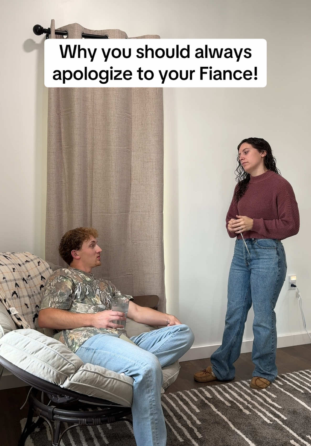 Close one… 😅 #couple #Relationship #couplecomedy #fyp #lukeandalexis 