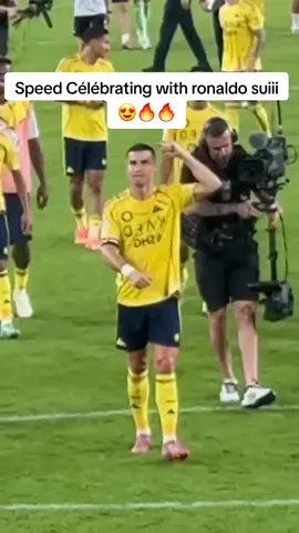 Speed celebrating with Ronaldo, suii! 😍🔥🔥 #speedronaldo #alnassr #CR7 #ishowspeed #fyp 