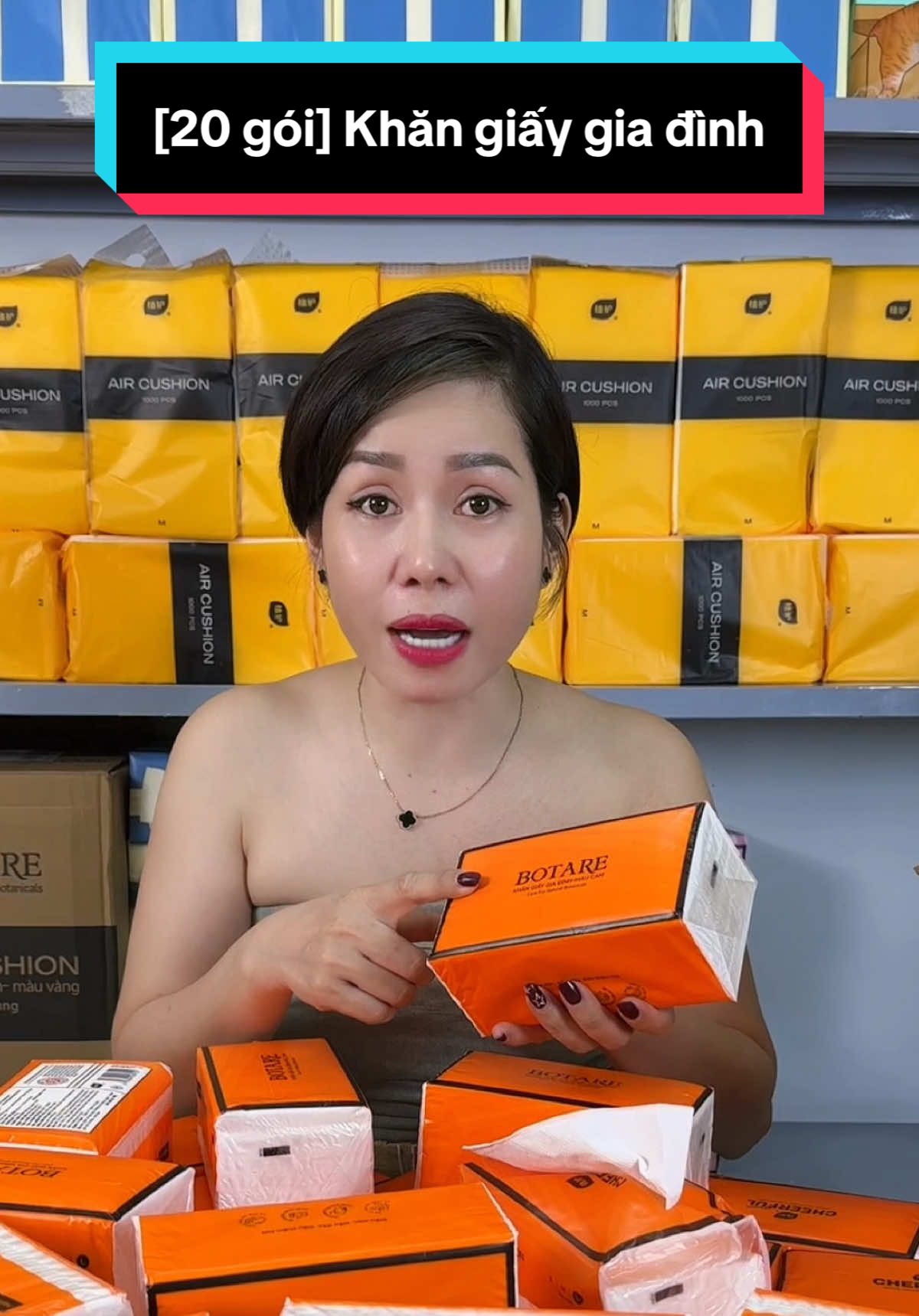 [20 gói] Khăn giấy gia đình-màu cam Botare Cheerful dai dày 4 lớp, dùng được cho da mẫn cảm, khăn giấy gia đình đa năng #cindythuytichcuc #botare #giayrut 