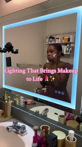 Makeup artists — this LED mirror gives you studio-quality lighting even while standing 💡 No shadows, no bad angles, just glow and precision every time 💋 #makeupartist  #vanitymirror #makeupstudio #glamroom #tiktokmademebuyit 