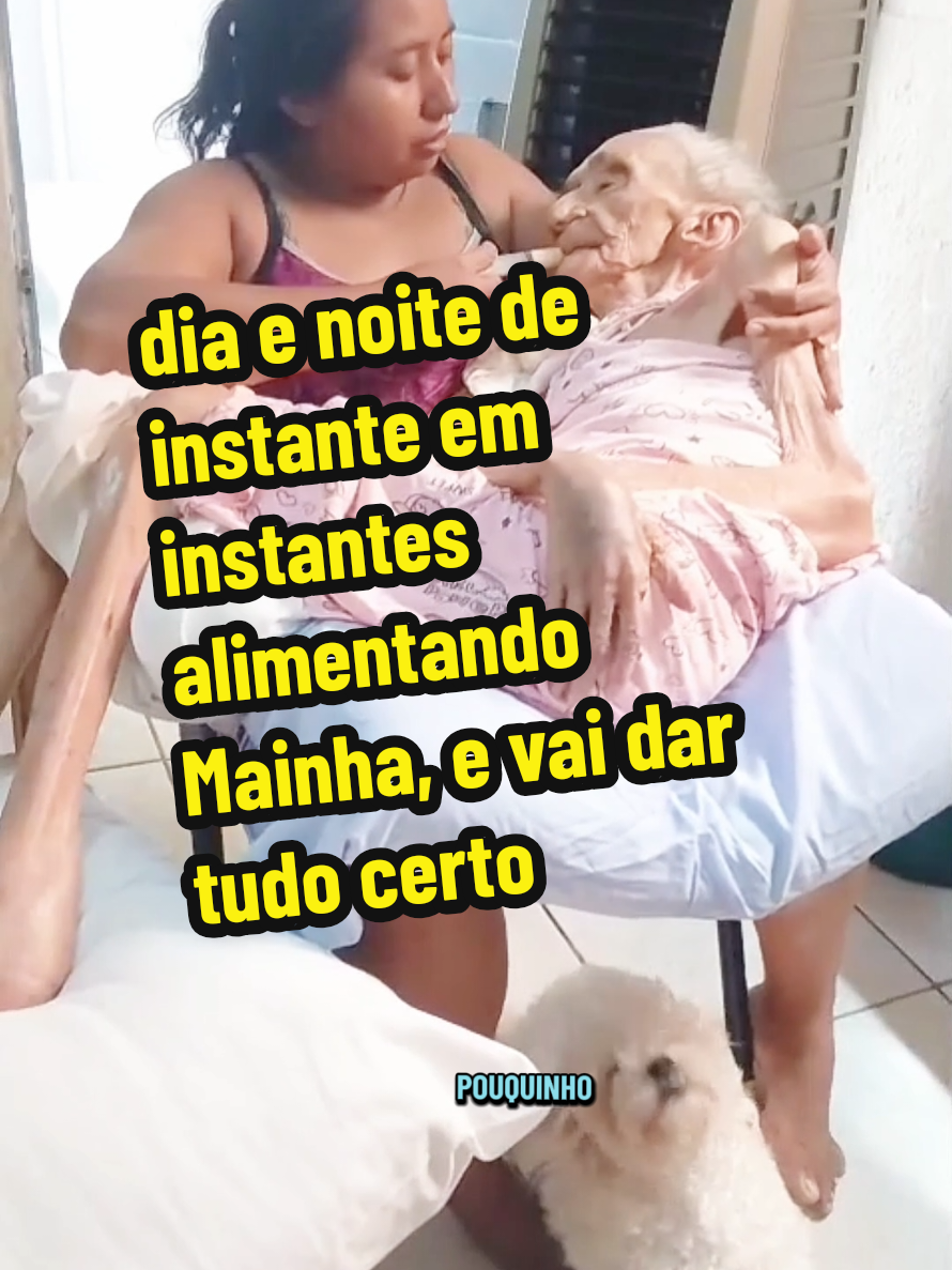 dia e noite de instante em instante, alimentando Mainha, cada golinho uma vitória  #amor  #gratidão  #cuidando   #vóeneta  #mainha 