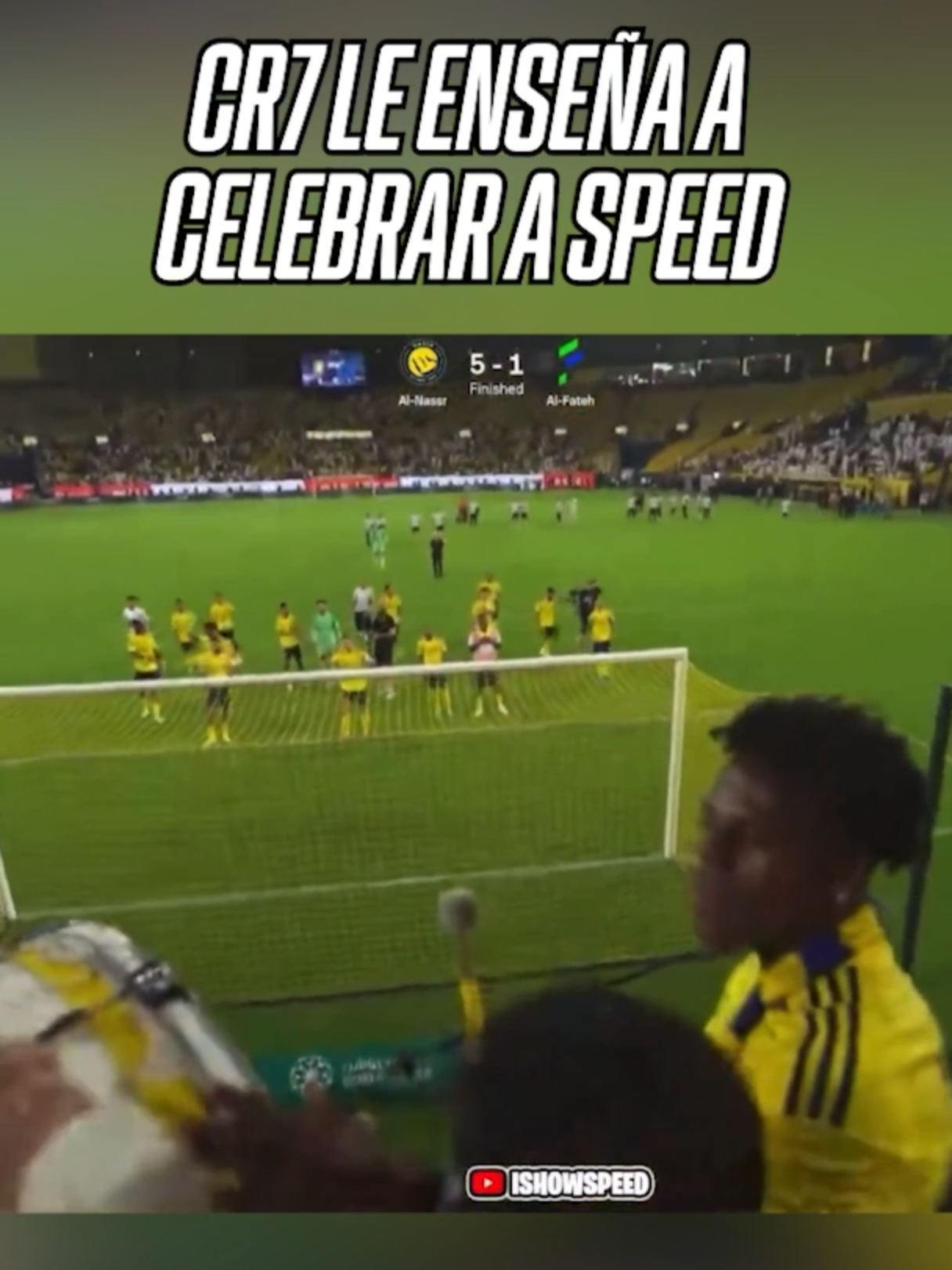 Cuando tu ídolo te enseña cómo celebrar 🤩 Atención al video que nos regaló Speed con Cristiano Ronaldo 🔥 📹 Vía: ishowspeed #TikTokDeportes #cr7 #AlNassr #viral #victory
