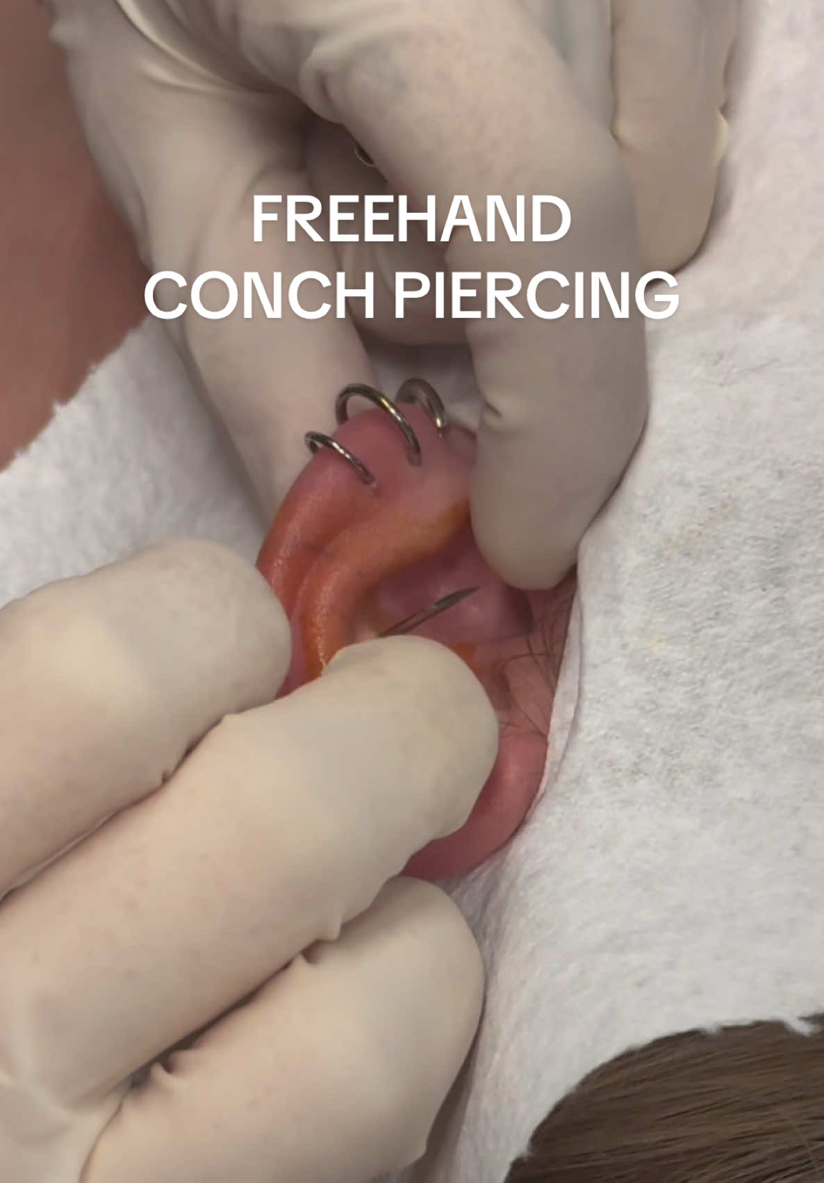 Freehand Conch 🐚 #fyp #fy #piercing #piercersol 