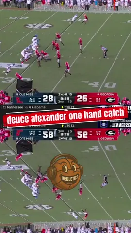 One hand catch deuce alexander; ole miss vs Georgia college football #CollegeFootball #DeuceAlexander, #OleMiss, #Georgia, #CollegeFootball