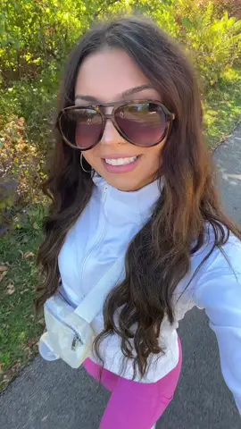 day 18 of my hot girl walks☺️☺️ i missed yesterday but i’m so back!! also i have a love hate relationship with these sunglasses 😩😩are they too large for my face shape ?? #foryoupageofficiall #relatable #activewear #gym 