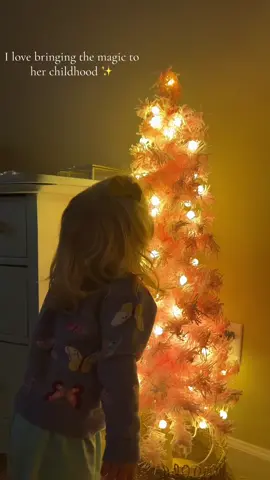 This is your sign to buy the pink tree and use your free will to put it up in October 🫶🏼 you won’t regret it 🥹 #christmastree #toddlerchristmas #daughter