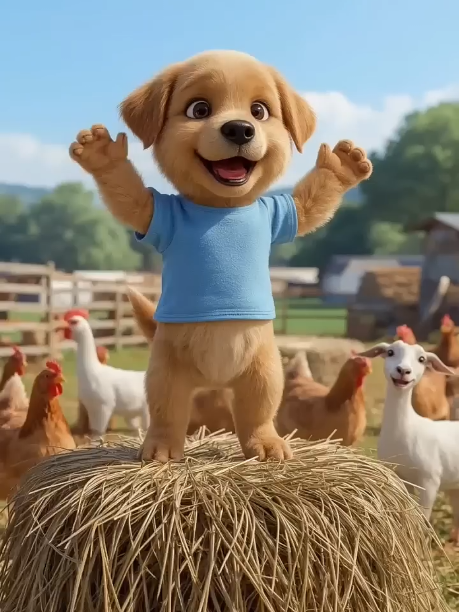 Funny Puppy Dancing on a Haystack 🐶🌾 Cutest Farm Dog Shorts | #Shorts #dogdance 