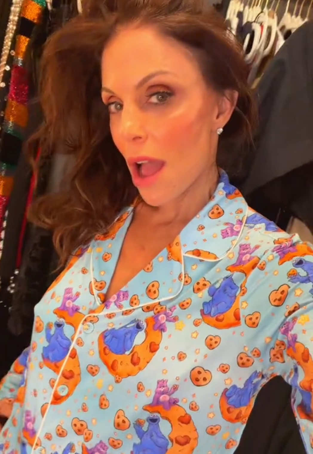 Cookie Monster and Care Bear pajamas… I’m sold #pajamajam #Love 