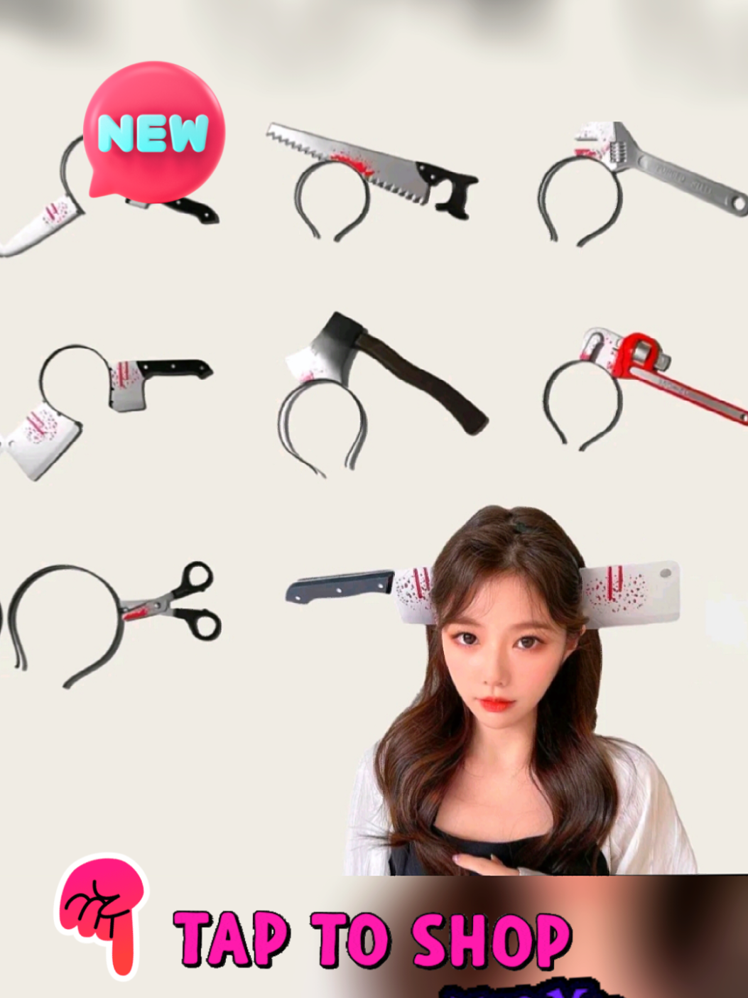 Halloween Headband Bleeding Knife Dagger Hair Hoop Costplay Devil Hair Band Loop Role Play Props #trend #happyholloween #holloweencostume #fyp #viral 