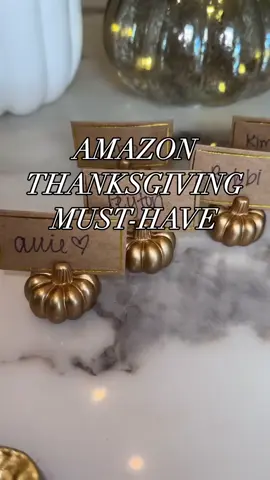 Head to my Bio click on link 🔗 then to Amazon Storefront under 🍁Thanksgiving 🍁 Amazon Thanksgiving Place Name Holders!! 🤎 elevate your table scape with these gold pumpkin name holders for all your guests at the table  #FoundItOnAmazon #amazonfind #ThanksgivingFind