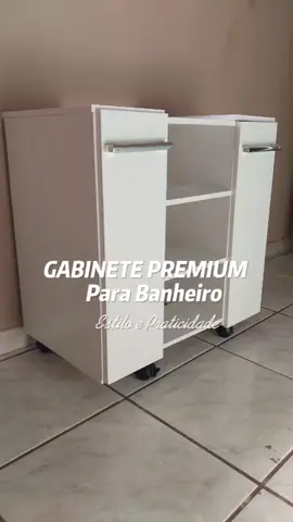 Armário Gabinete Premium para Pia de Coluna Com 2 Portas e Rodízios moderno, funcional e ideal para organizar seu banheiro! #gabinete #gabineteparabanheiro #afiliada 
