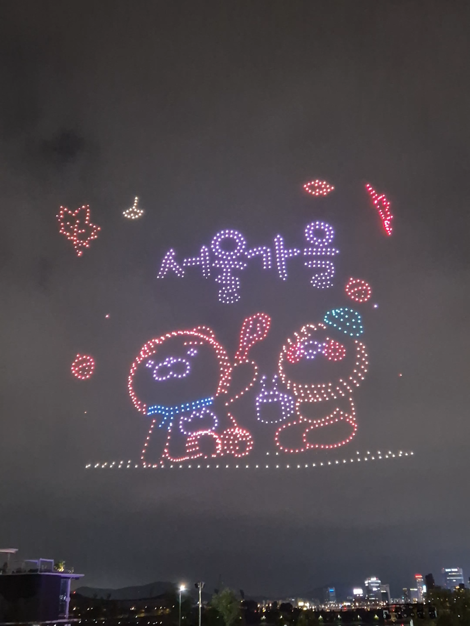 2025 한강 불빛 공연 5회차 드론라이트쇼 카카오프렌즈, 서울가을 seouldroneshow, kakaofriends, autumn in Seoul #drone #droneshow #seoul #hangang #여행 