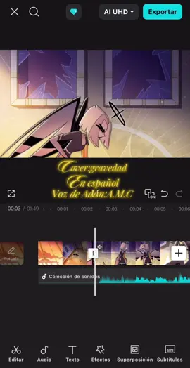 Cover:gravedad en español Hazbin Hotel Voz de Adán:@𝐀.𝐌.𝐂  #hazbinhotel #lutehazbinhotel #vocalcover #gravedad (Ya déjenme descansar 😭)